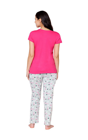 Bodycare Womens Combed Cotton Tshirt & Pyjama Set BSLS11031