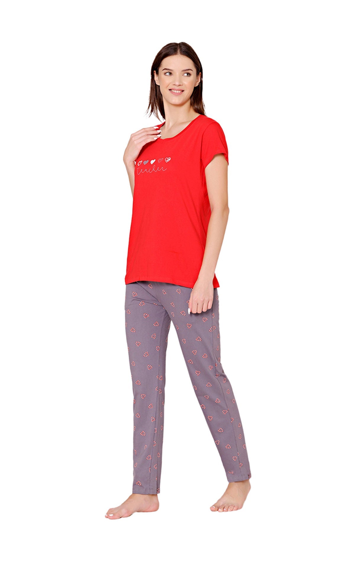 Bodycare Womens Combed Cotton Tshirt & Pyjama Set BSLS11032