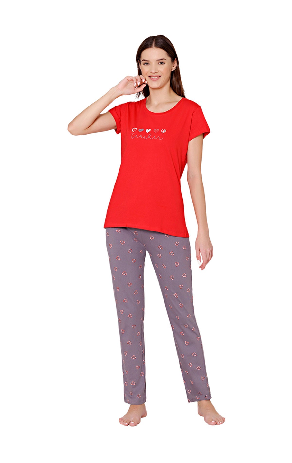 Bodycare Womens Combed Cotton Tshirt & Pyjama Set BSLS11032