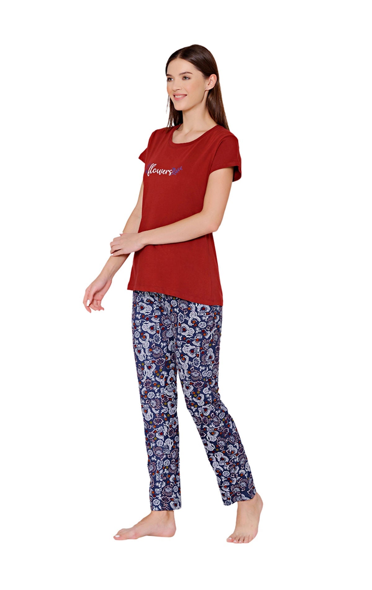 Bodycare Womens Combed Cotton Tshirt & Pyjama Set BSLS11033