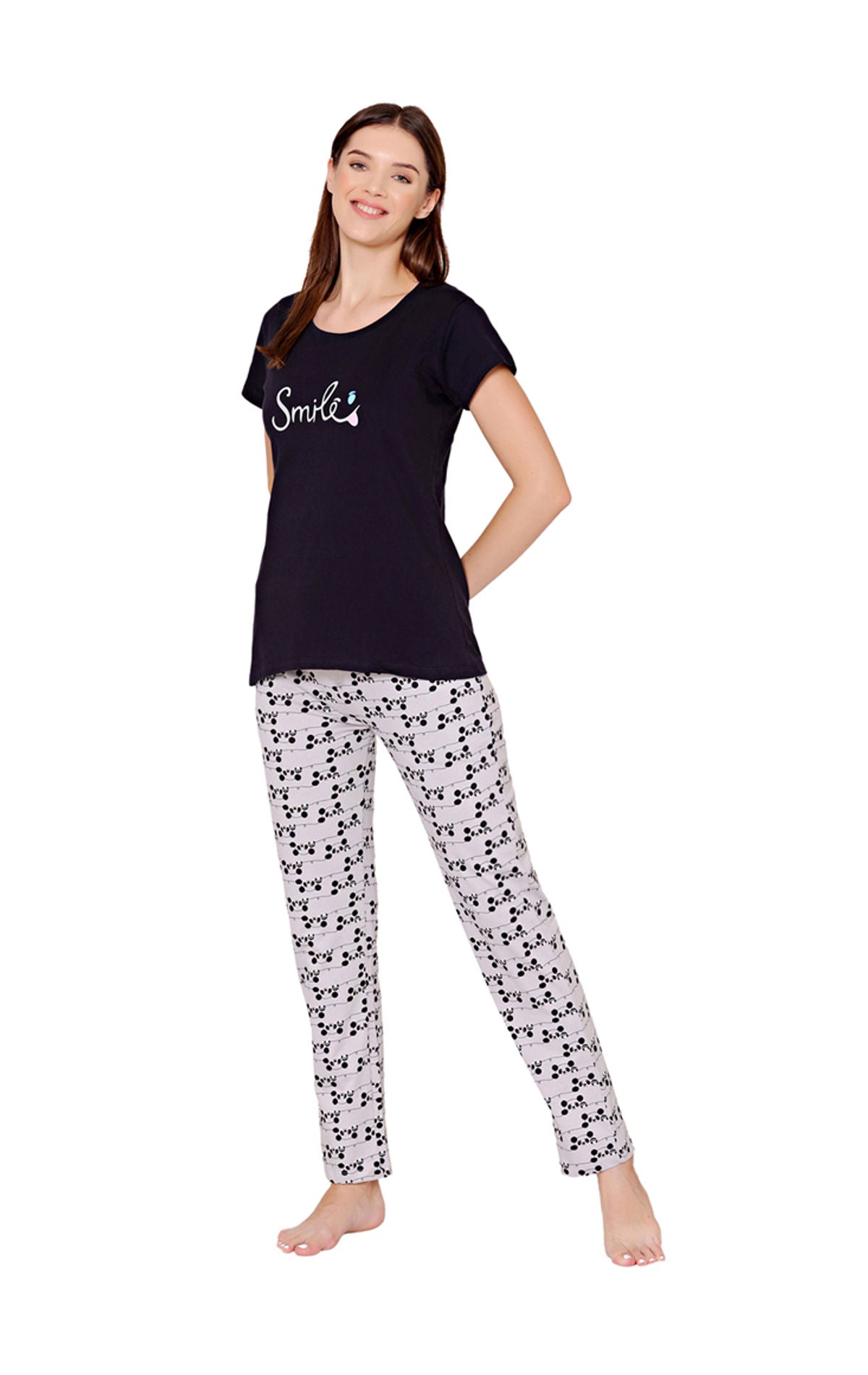 Bodycare Womens Combed Cotton Tshirt & Pyjama Set BSLS11034