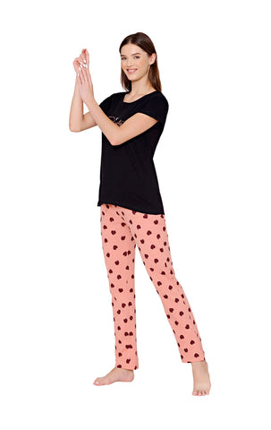 Bodycare Womens Combed Cotton Tshirt & Pyjama Set BSLS11035