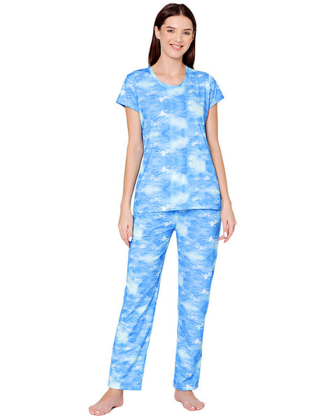 Bodycare Womens Spandex Digital Printed Tshirt & Pyjama Set BSLS13001