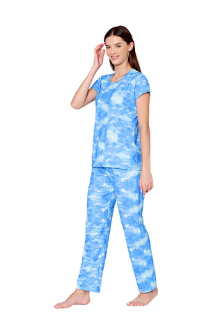 Bodycare Womens Spandex Digital Printed Tshirt & Pyjama Set BSLS13001