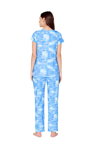 Bodycare Womens Spandex Digital Printed Tshirt & Pyjama Set BSLS13001