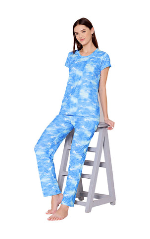 Bodycare Womens Spandex Digital Printed Tshirt & Pyjama Set BSLS13001