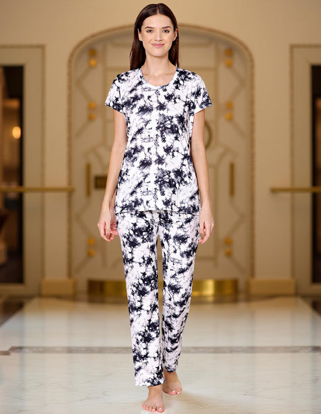 Bodycare Womens Spandex Digital Printed Tshirt & Pyjama Set BSLS13002