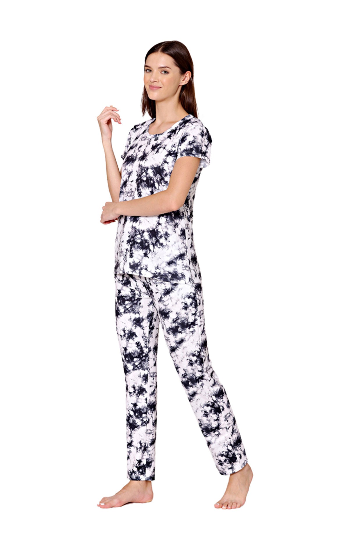 Bodycare Womens Spandex Digital Printed Tshirt & Pyjama Set BSLS13002