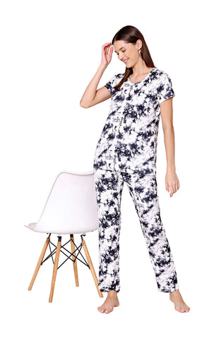 Bodycare Womens Spandex Digital Printed Tshirt & Pyjama Set BSLS13002