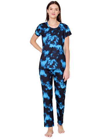 Bodycare Womens Spandex Digital Printed Tshirt & Pyjama Set BSLS13004