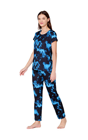 Bodycare Womens Spandex Digital Printed Tshirt & Pyjama Set BSLS13004