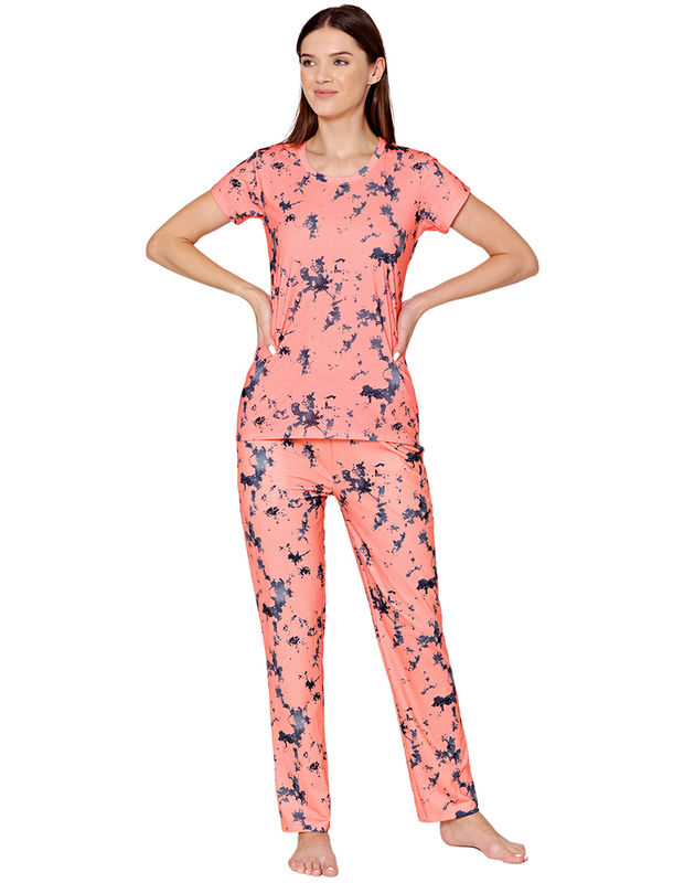 Bodycare Womens Spandex Digital Printed Tshirt & Pyjama Set BSLS13006