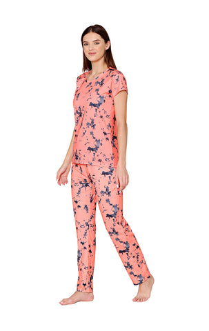 Bodycare Womens Spandex Digital Printed Tshirt & Pyjama Set BSLS13006