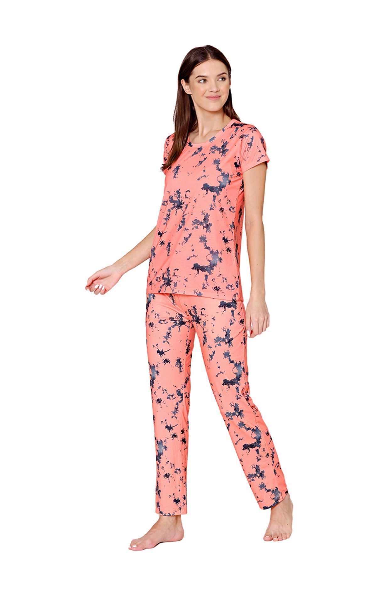 Bodycare Womens Spandex Digital Printed Tshirt & Pyjama Set BSLS13006