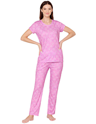 Bodycare Womens Spandex Digital Printed Tshirt & Pyjama Set BSLS13007