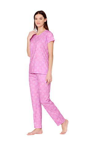 Bodycare Womens Spandex Digital Printed Tshirt & Pyjama Set BSLS13007