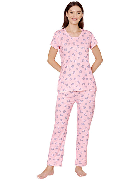 Bodycare Womens Spandex Digital Printed Tshirt & Pyjama Set BSLS13009