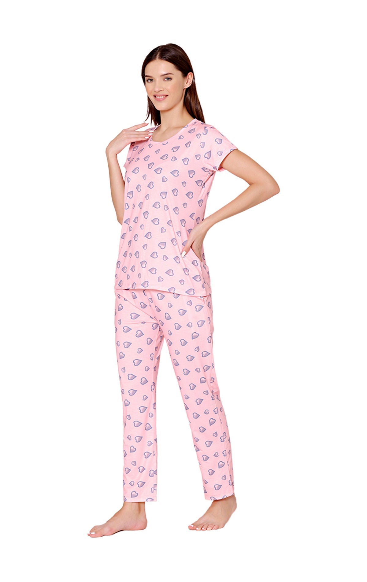 Bodycare Womens Spandex Digital Printed Tshirt & Pyjama Set BSLS13009