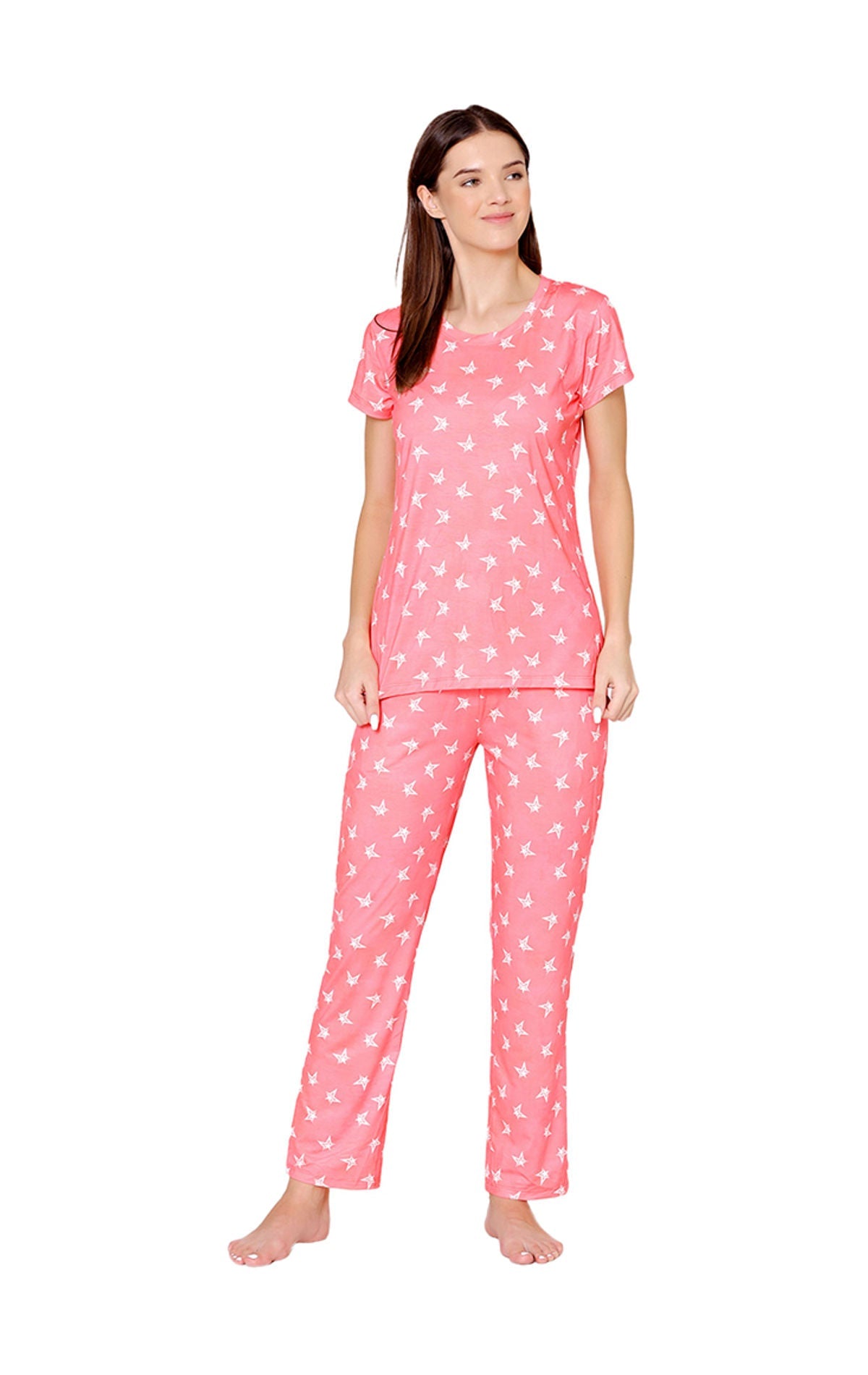 Bodycare Womens Spandex Digital Printed Tshirt & Pyjama Set BSLS13010