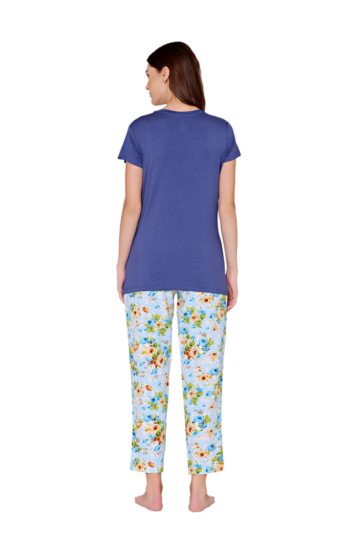 Bodycare Womens Modal Spandex Printed Tshirt & Pyjama Set BSLS14004