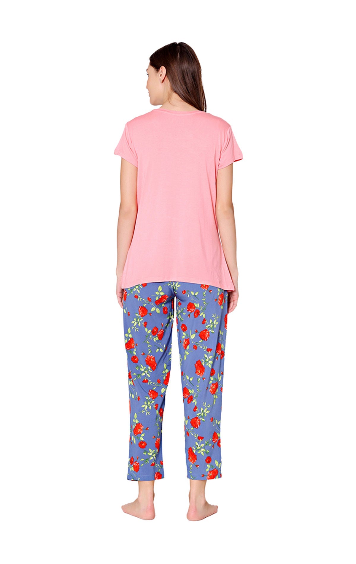 Bodycare Womens Modal Spandex Printed Tshirt & Pyjama Set BSLS14005