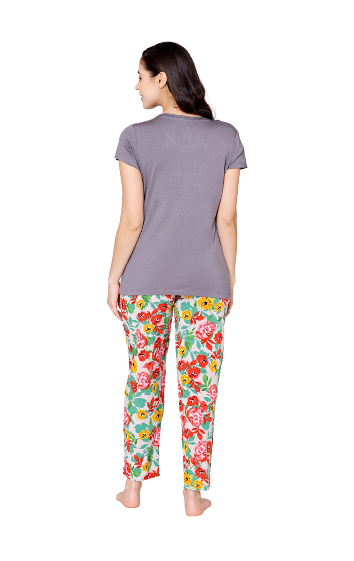 Bodycare Womens Modal Spandex Printed Tshirt & Pyjama Set BSLS14013