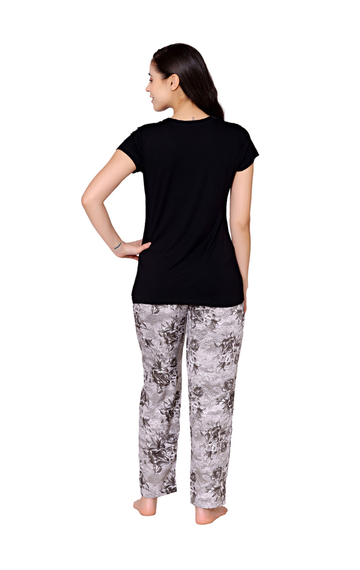 Bodycare Womens Modal Spandex Printed Tshirt & Pyjama Set BSLS15005