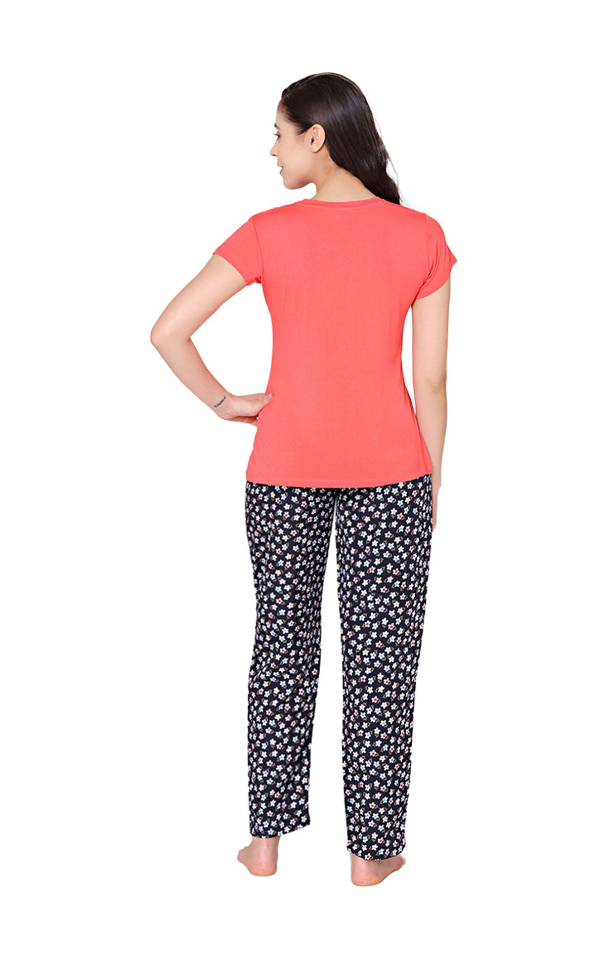 Bodycare Womens Modal Spandex Printed Tshirt & Pyjama Set BSLS15007