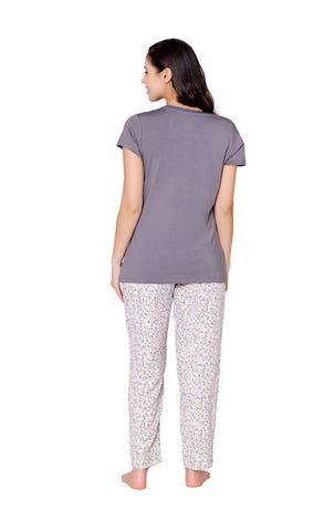 Bodycare Womens Modal Spandex Printed Tshirt & Pyjama Set BSLS15008