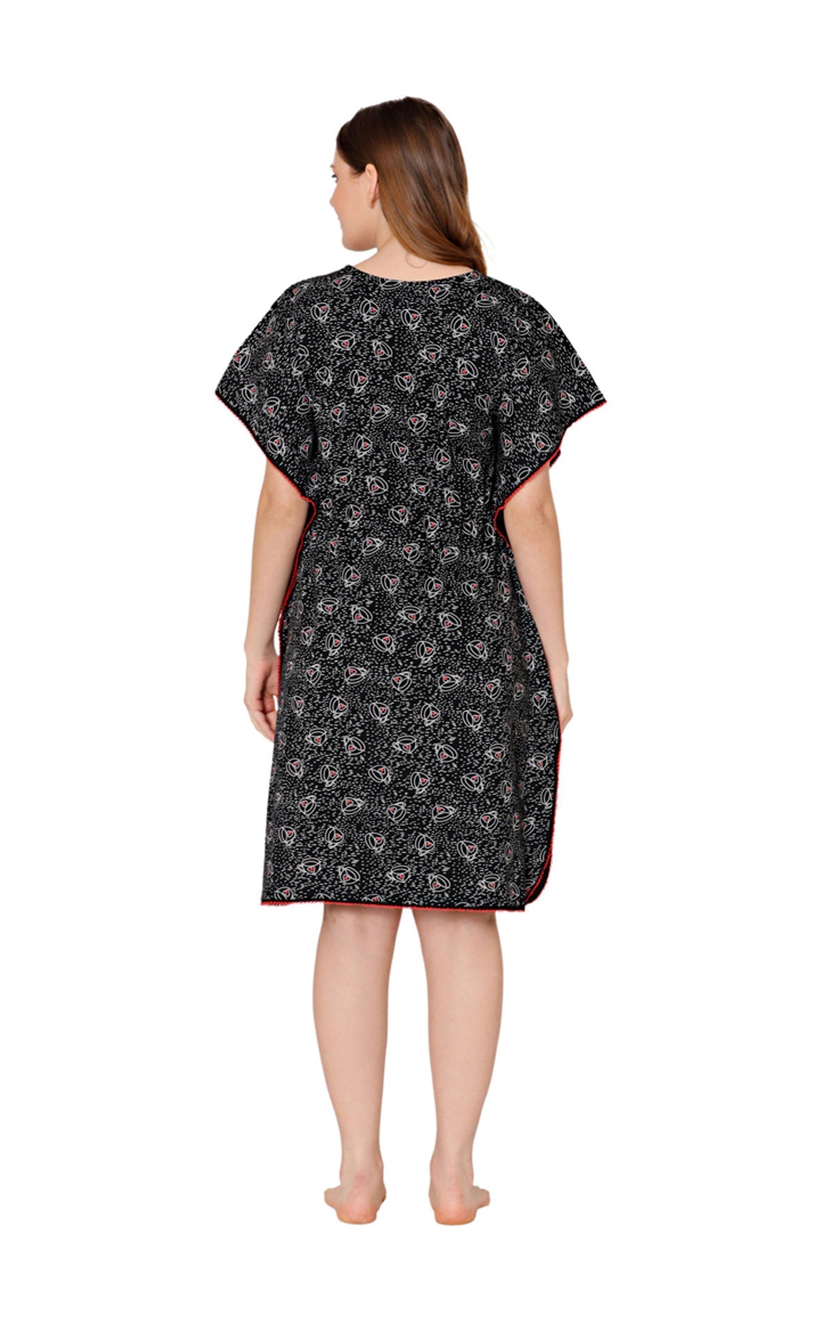 Bodycare Womens Combed Cotton Round Neck Printed Short Night Dress-BSN9002