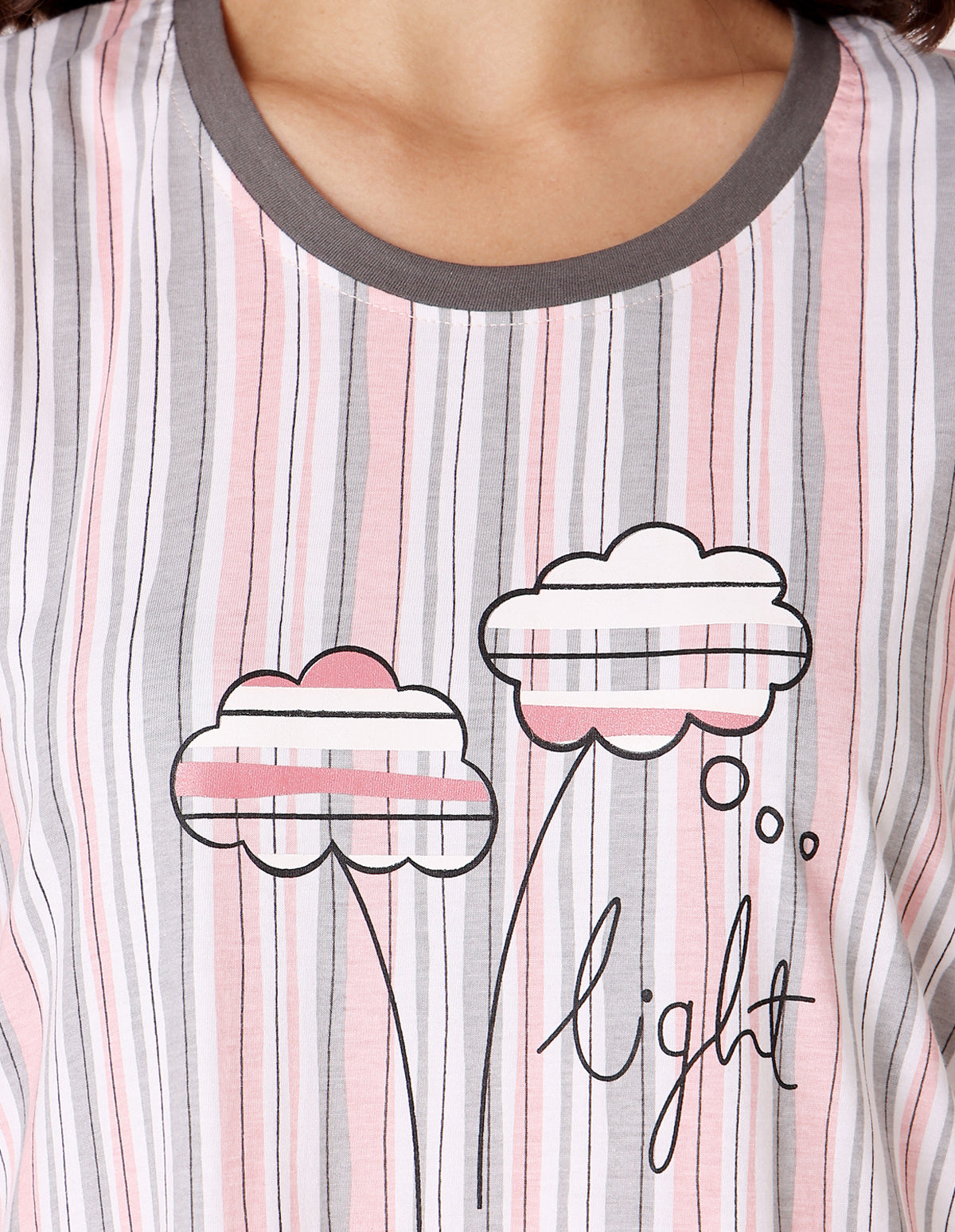 Women’s Multicolor Short Nighties by Bodycare – Comfortable Cotton Knee-Length Nightdress-BSN9021