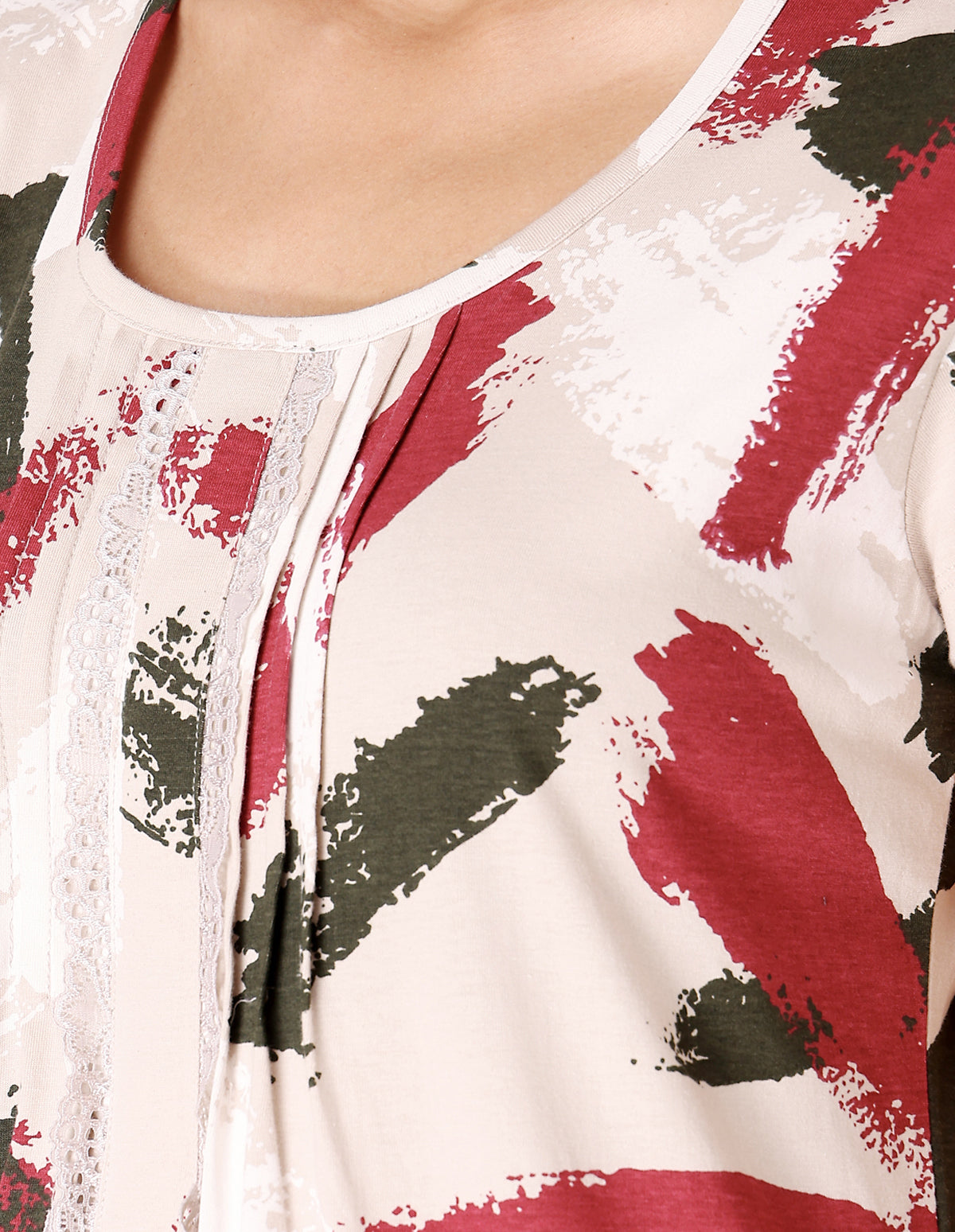 Women’s Peach Short Nighties by Bodycare – Comfortable Cotton Knee-Length Nightdress-BSN9023