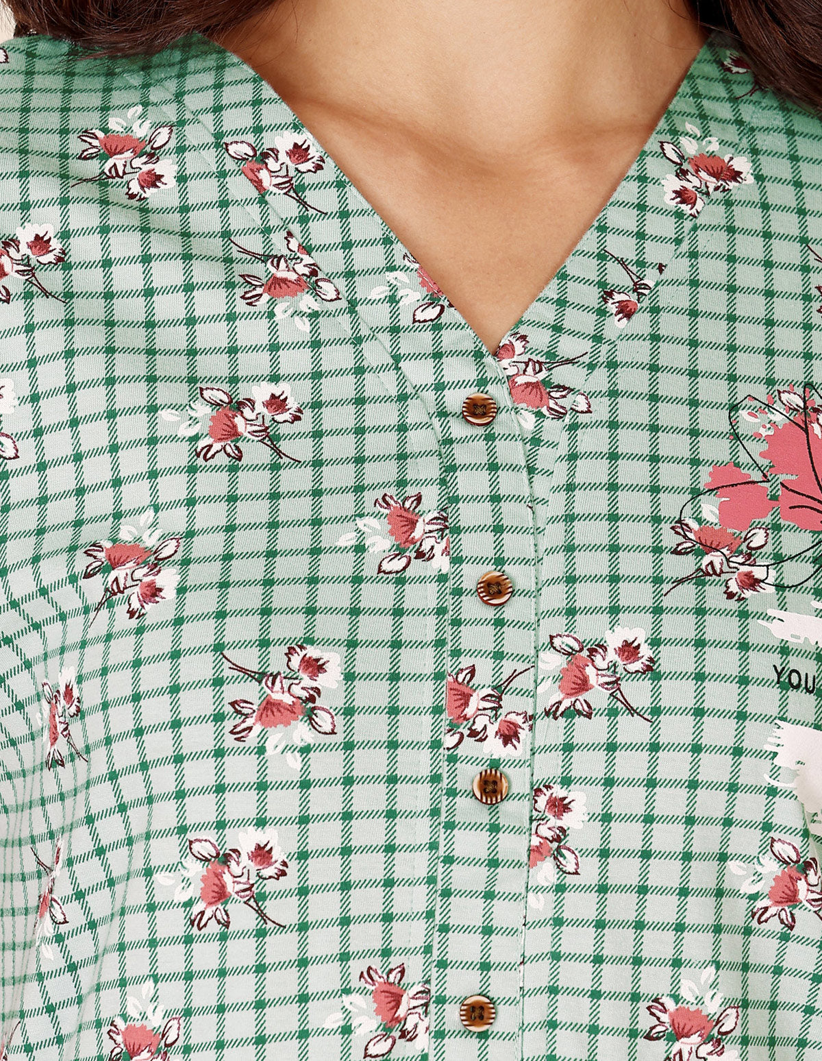 Women’s Green Short Nighties by Bodycare – Comfortable Cotton Knee-Length Nightdress-BSN9043