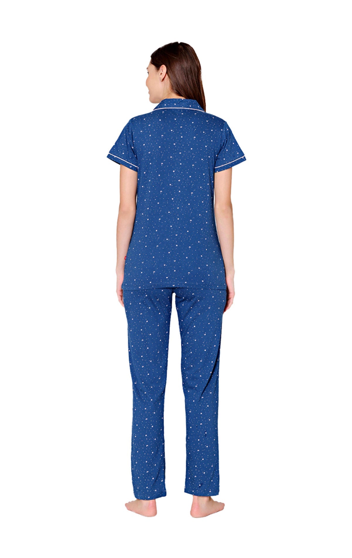 Bodycare Womens Cotton Printed Night Suit Set of Shirt Pyjama-BSNS18001