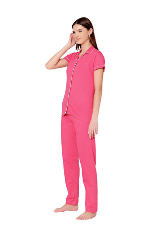 Bodycare Womens Cotton Printed Night Suit Set of Shirt & Pyjama-BSNS18006