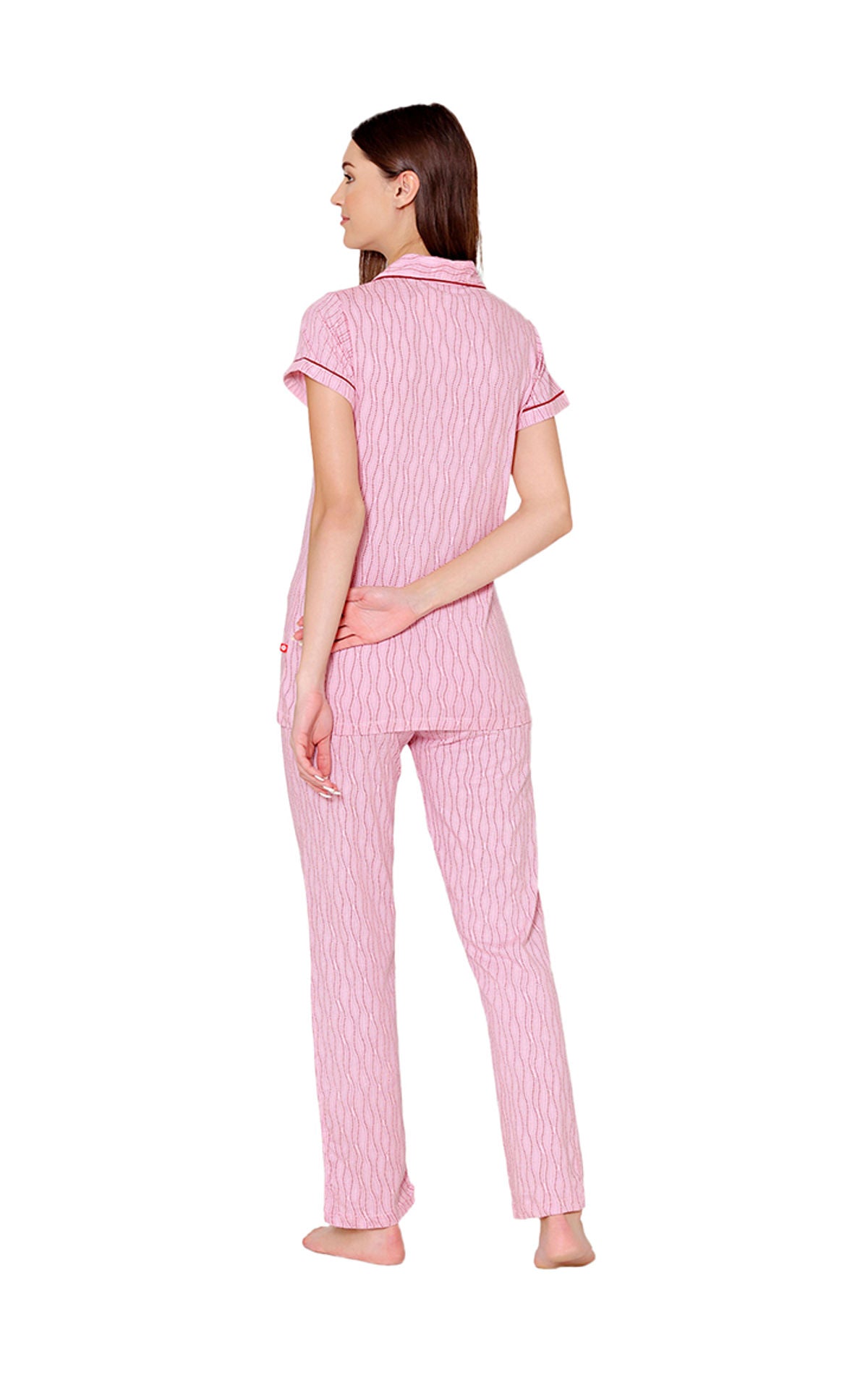 Bodycare Womens Cotton Printed Night Suit Set of Shirt & Pyjama-BSNS18007