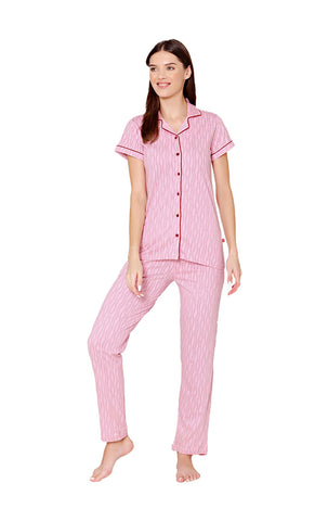 Bodycare Womens Cotton Printed Night Suit Set of Shirt & Pyjama-BSNS18007