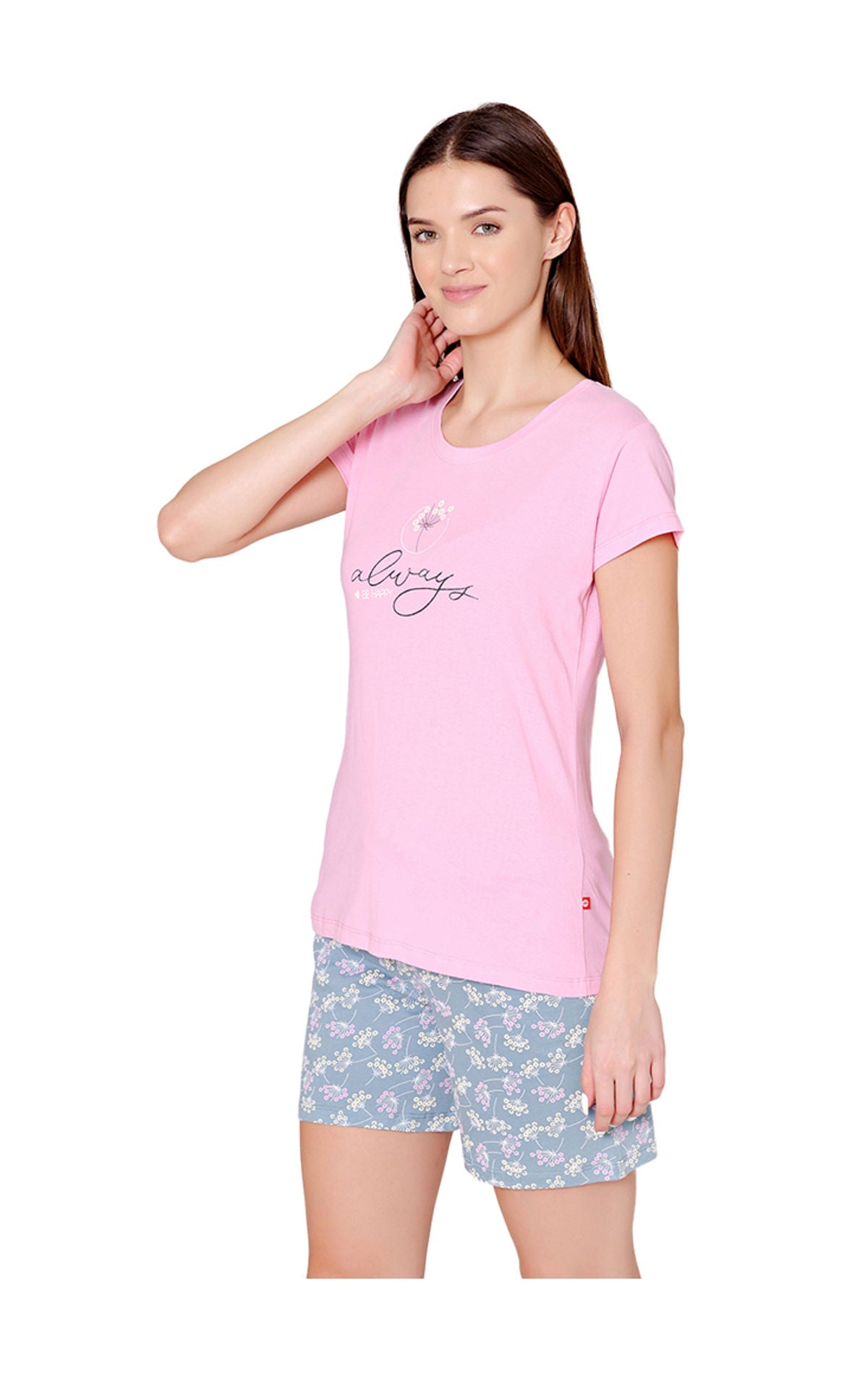 Bodycare Womens Cotton Printed Night Suit Set of Tshirt & Shorts-BSSS17008