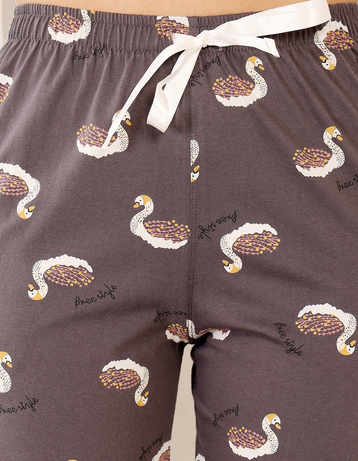 Pink & Brown Cotton Printed T-Shirt & Shorts Night Suit for Women by Bodycare-BSSS17028
