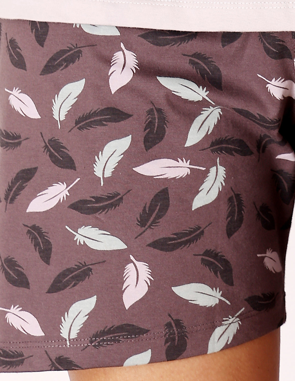 Grey & Brown Cotton Printed T-Shirt & Shorts Night Suit for Women by Bodycare-BSSS17032