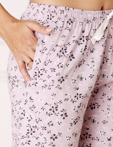 Pink & White Cotton Printed T-Shirt & Shorts Night Suit for Women by Bodycare-BSSS17035