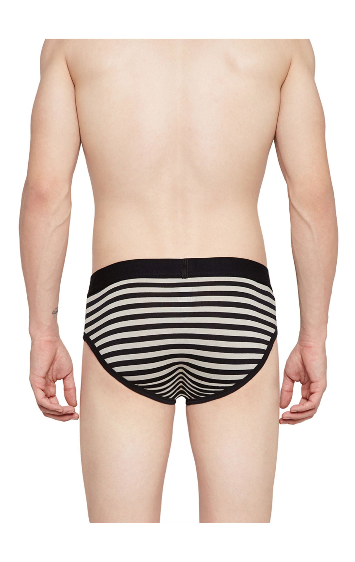 Body X Striped Briefs-BX03B Black