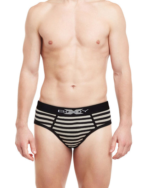 Body X Striped Briefs-BX03B Black