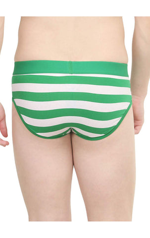 Body X Striped Briefs-BX03B Green-Stripe