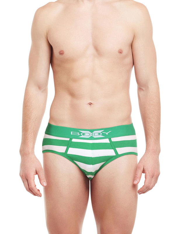 Body X Striped Briefs-BX03B Green-Stripe