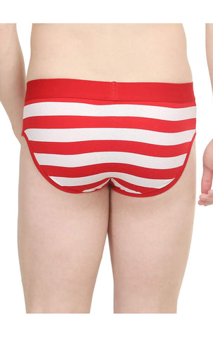 Body X Striped Briefs-BX03B Red Stripe