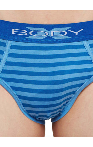 Body X Striped Briefs-BX03B S.Blue