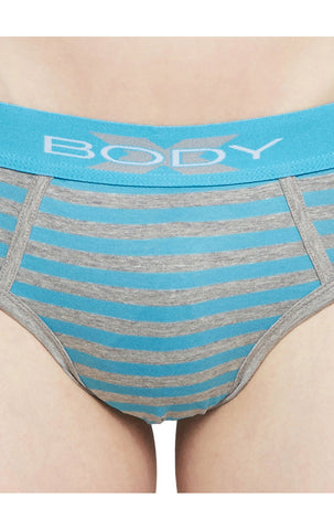 Body X Striped Briefs-BX03B Turquoise