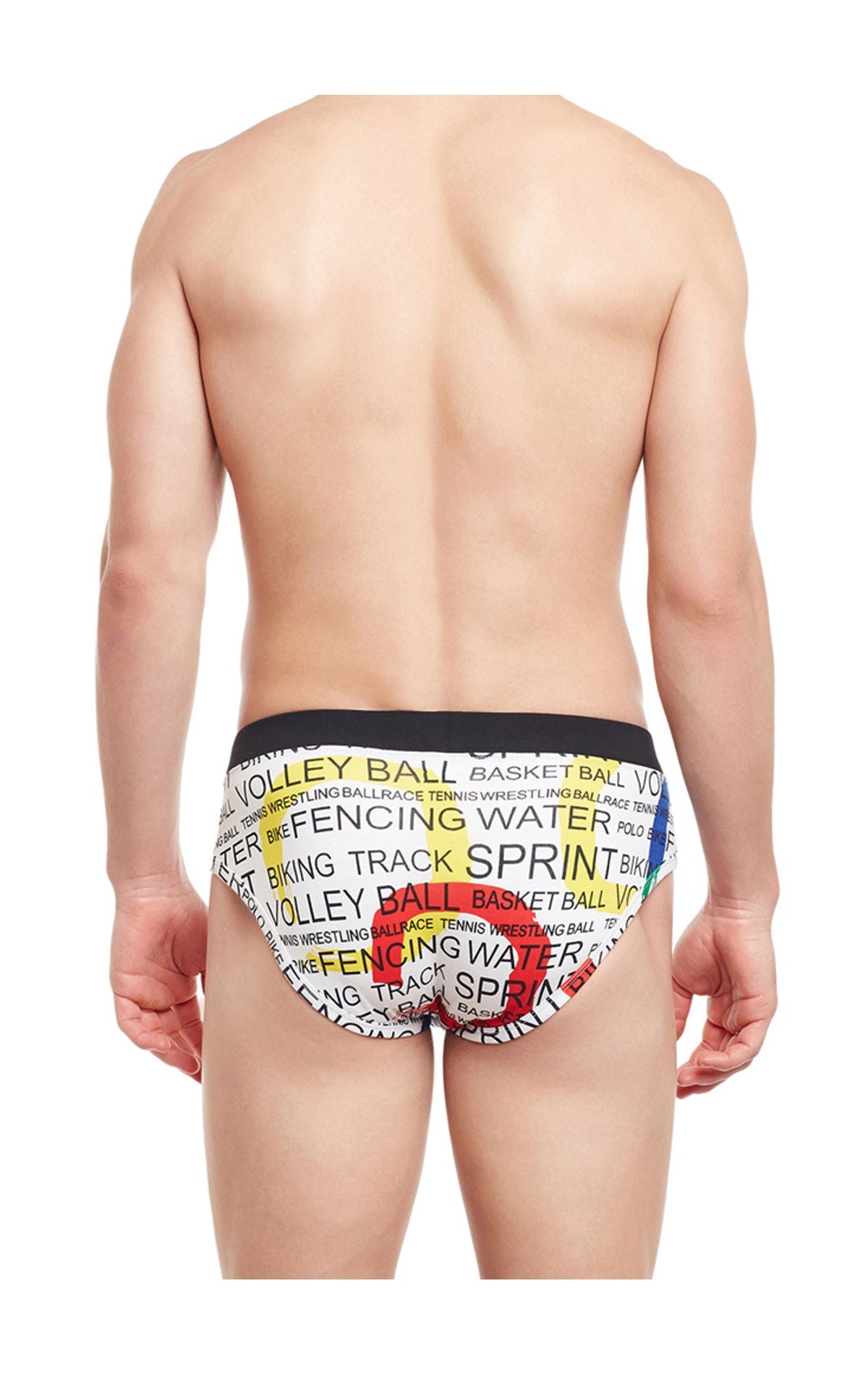 Body X Printed Briefs-BX06B White Print