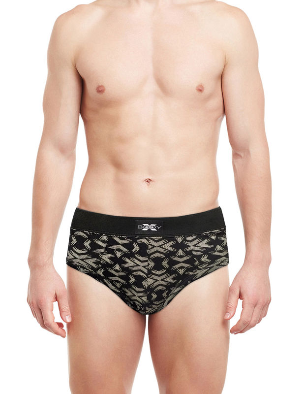 Body X Printed Briefs-BX06B Black Print